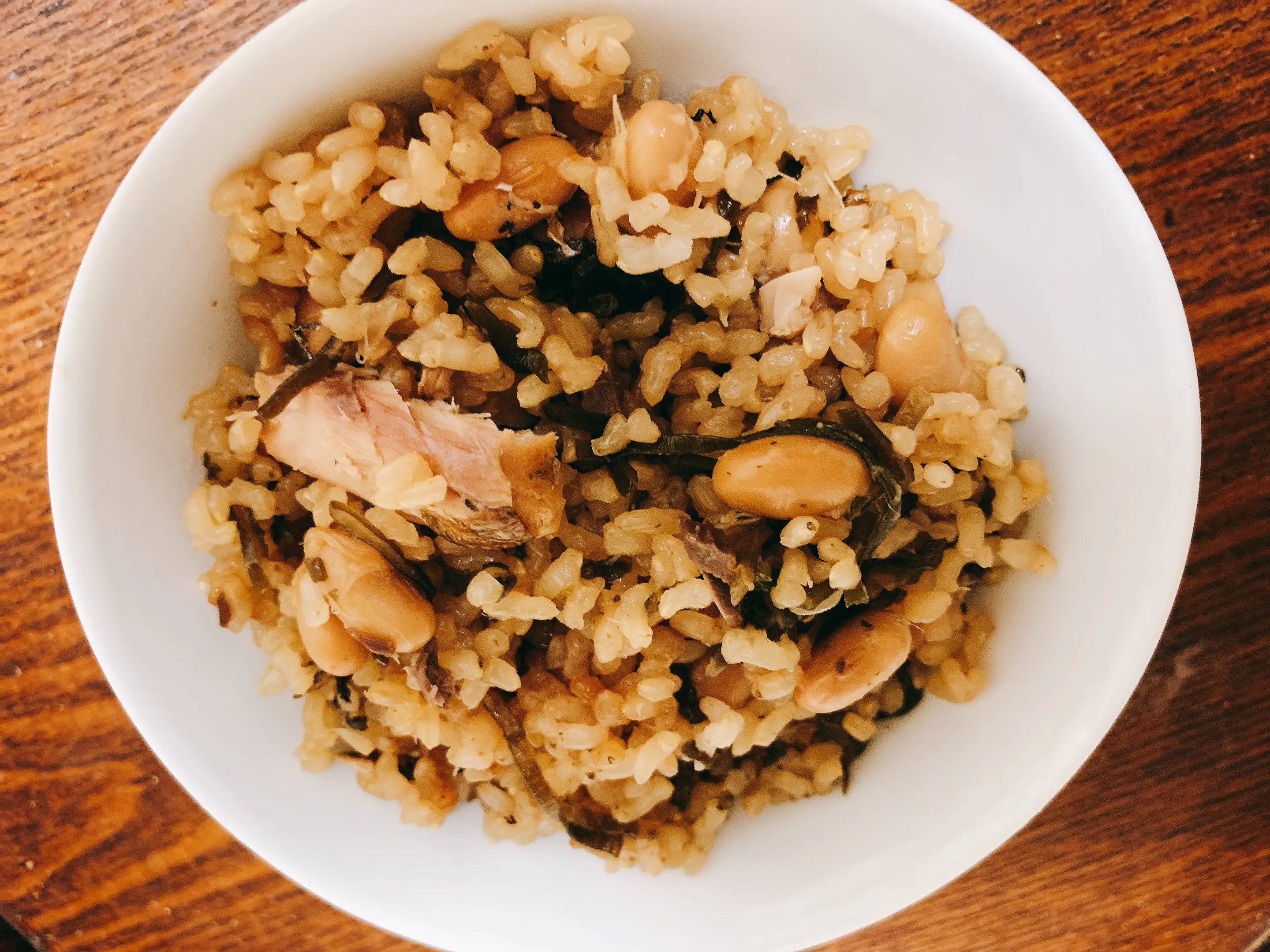 鯖缶と大豆の炊き込みご飯